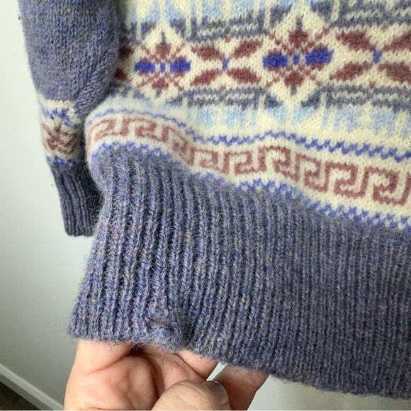 Vintage Highland Home Industries Scotland 100% New Wool Fair isle Cardigan - Picture 7 of 11